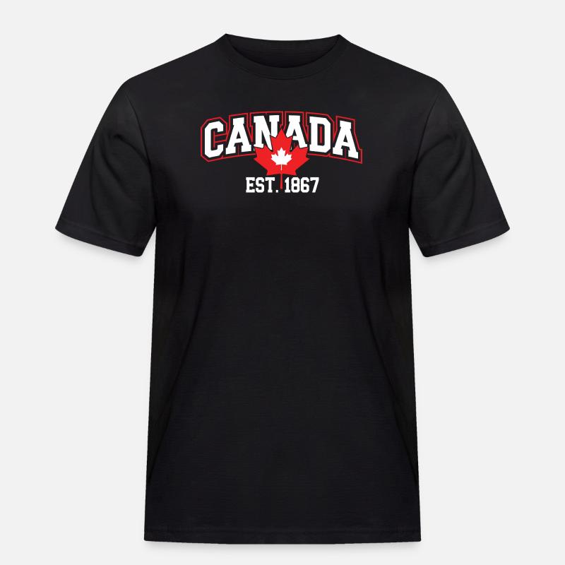 Canada Patriotic Maple Leaf Design - Men's Workwear T-Shirt - black