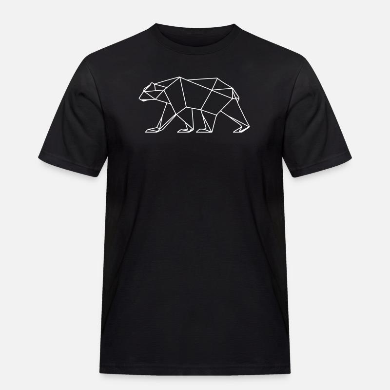 Polar Bär Polygon Eisbär Symbol - Männer Workwear T-Shirt - Schwarz