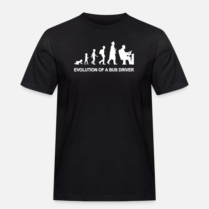 Evolution Of A Bus Driver - Männer Workwear T-Shirt - Schwarz