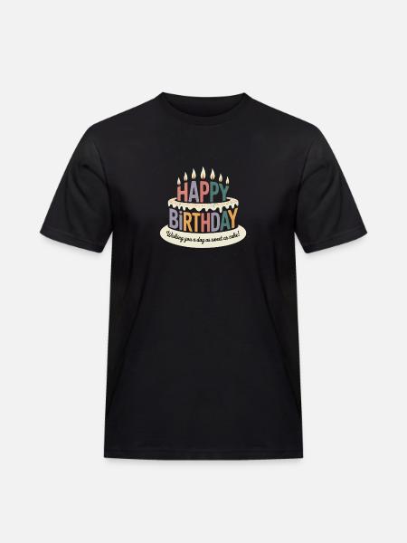 Tillykke med fødselsdagen - Cool Vintage Cartoon Logo - Herre Workwear T-Shirt - sort