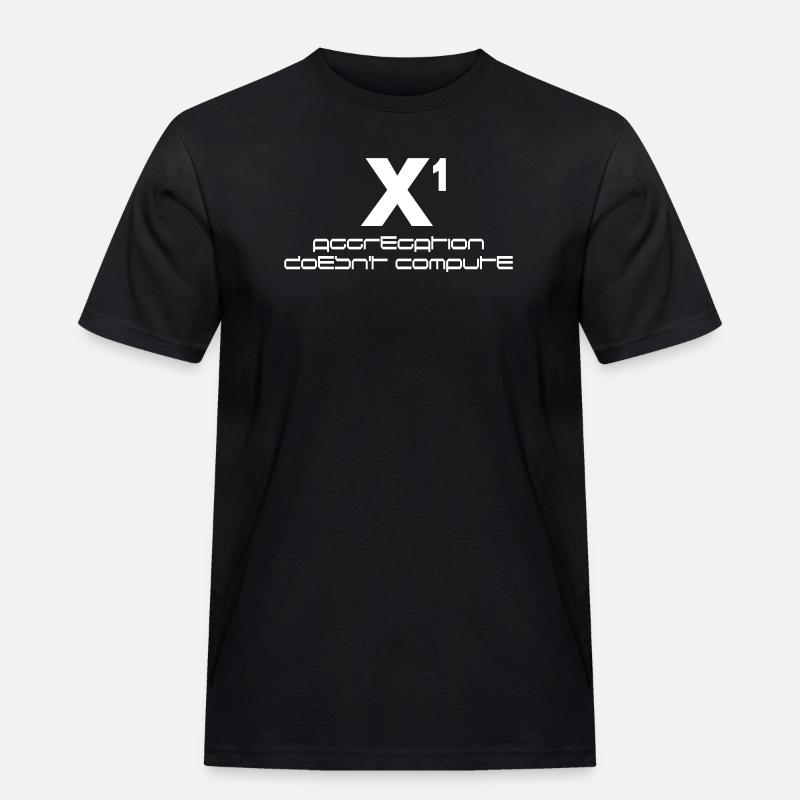 X hoch eins – aggregation doesn't compute - Männer Workwear T-Shirt - Schwarz
