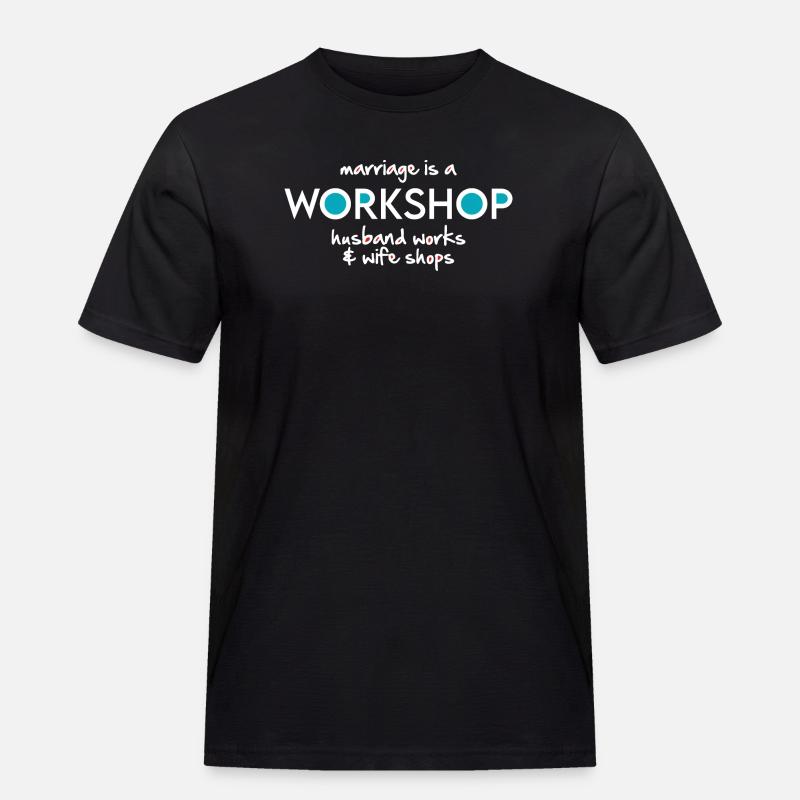 Werkstatt (dunkel) - Männer Workwear T-Shirt - Schwarz
