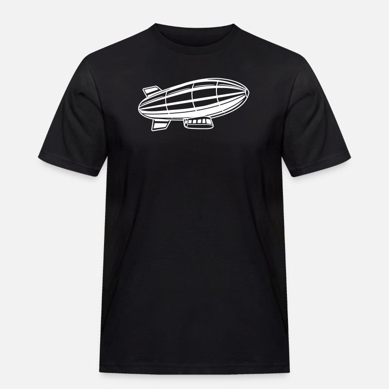 Luftschiff Silhouette Zeppelin - Männer Workwear T-Shirt - Schwarz