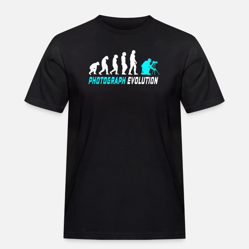 Fotograf Evolution - Männer Workwear T-Shirt - Schwarz