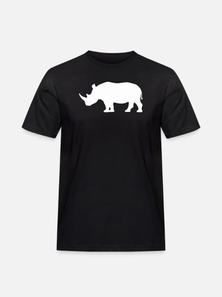 Rhino Silhouette Minimalist - Männer Workwear T-Shirt - Schwarz