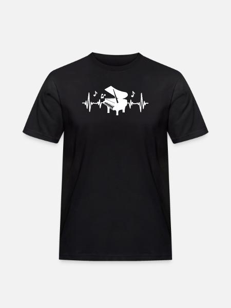 Piano Pianist - Männer Workwear T-Shirt - Schwarz