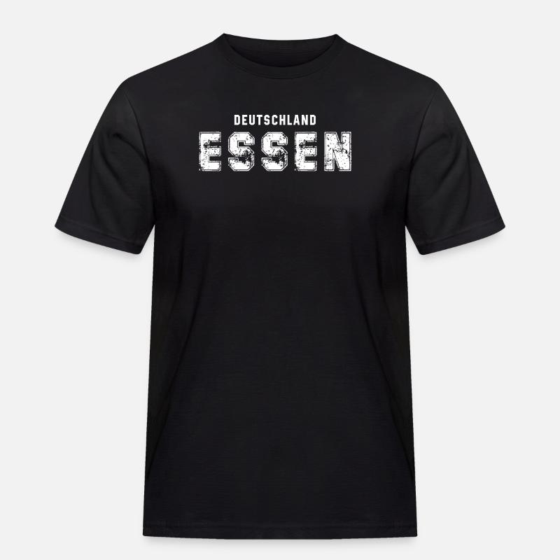 Deutscher Querformatdruck - Männer Workwear T-Shirt - Schwarz