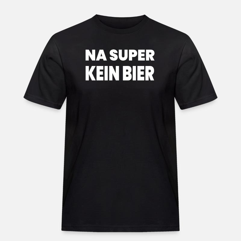 Bier - Männer Workwear T-Shirt - Schwarz