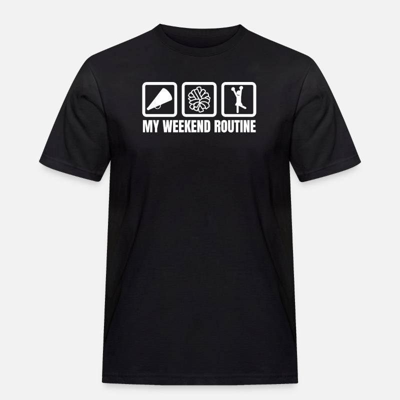Meine Wochenendroutine - Männer Workwear T-Shirt - Schwarz