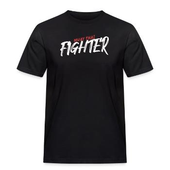 Muay Thai Fighter Shirt - Männer Workwear T-Shirt - Schwarz - Vorne - AI Model Male 178 light (178cm)
