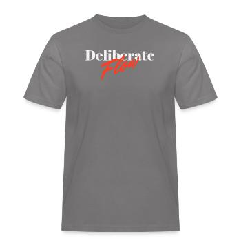 Design von minimaler Typografie mit gezieltem Flussfluss - Männer Workwear T-Shirt - Grau - Vorne - AI Model Male 185 dark (185cm)
