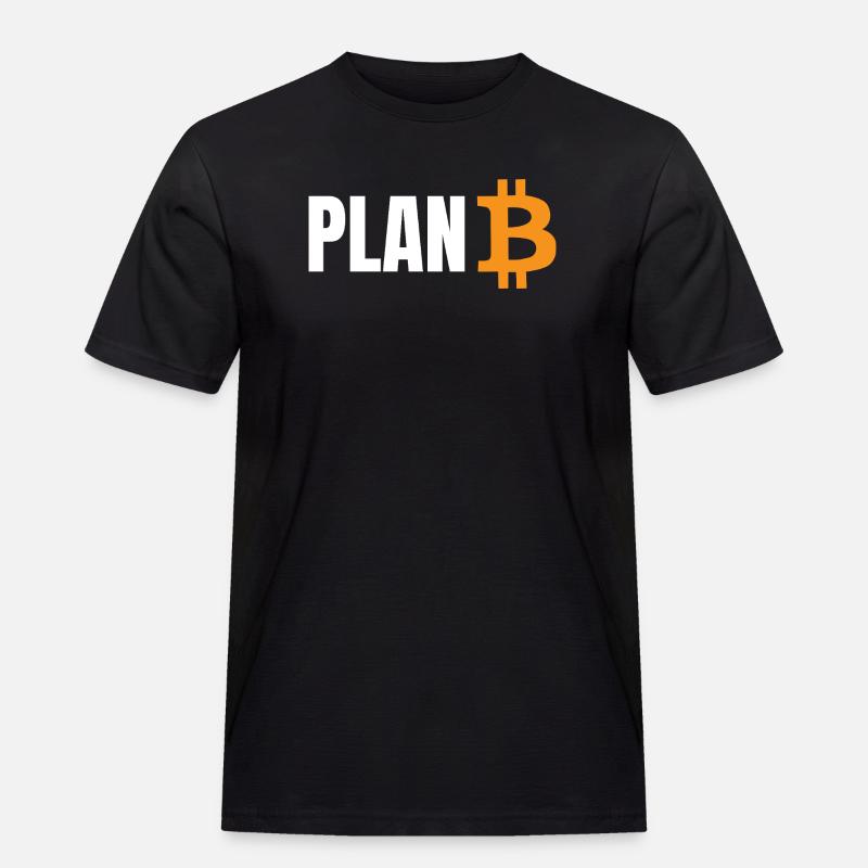 Plan Bitcoin - Männer Workwear T-Shirt - Schwarz