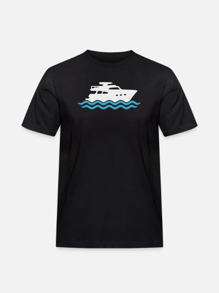 Yacht Silhouette Motorboot - Männer Workwear T-Shirt - Schwarz