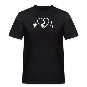 Bébé Cœur Parents Famille - T-shirt Workwear homme - noir - Devant - AI Model Male 178 light (178cm)