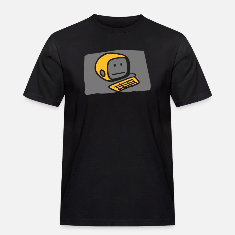computer2_c - Männer Workwear T-Shirt - Schwarz