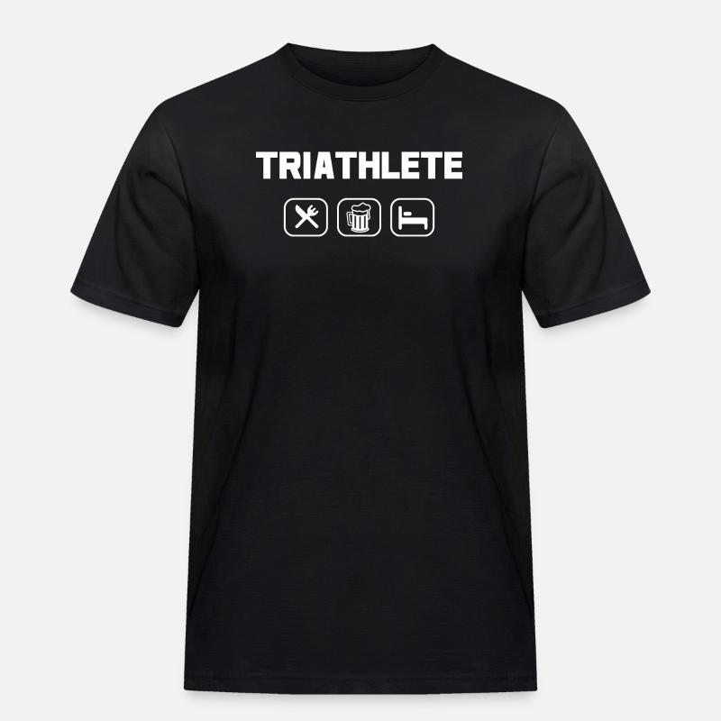 Triathlet - Männer Workwear T-Shirt - Schwarz