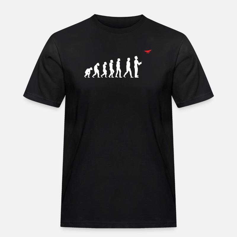 Evolution Drone Retro Heartbeat - Männer Workwear T-Shirt - Schwarz