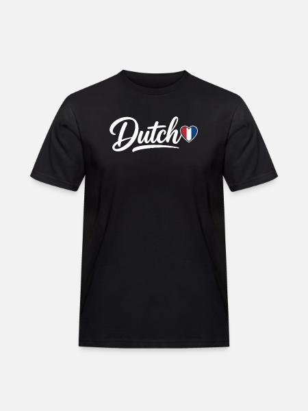 Dutch Script with Flag Heart Fan Patriotic - Men's Workwear T-Shirt - black