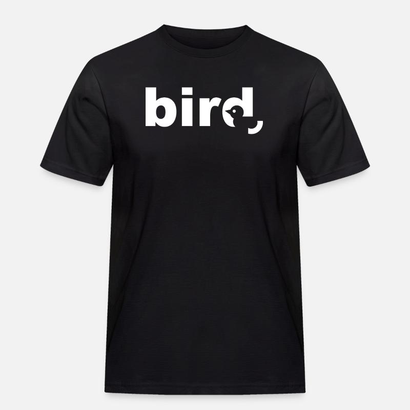Bird White Text - Männer Workwear T-Shirt - Schwarz