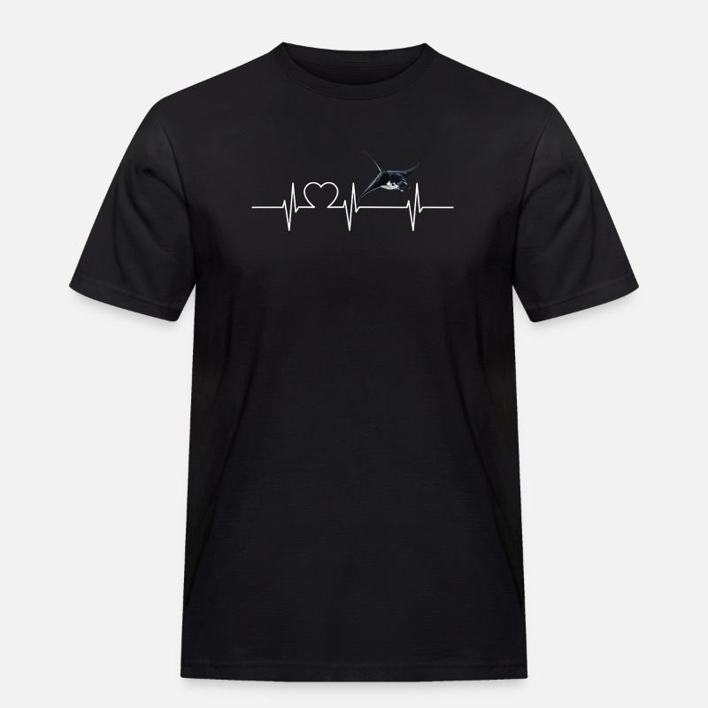 Rochen Mantarochen - Männer Workwear T-Shirt - Schwarz