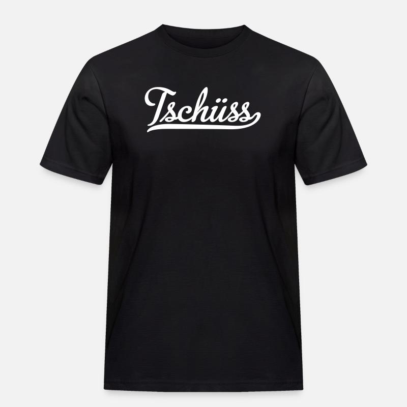 tschüss - Männer Workwear T-Shirt - Schwarz