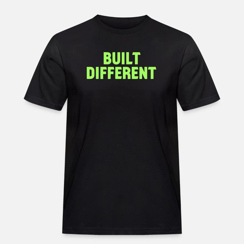 Built Different Neon Tee - Männer Workwear T-Shirt - Schwarz