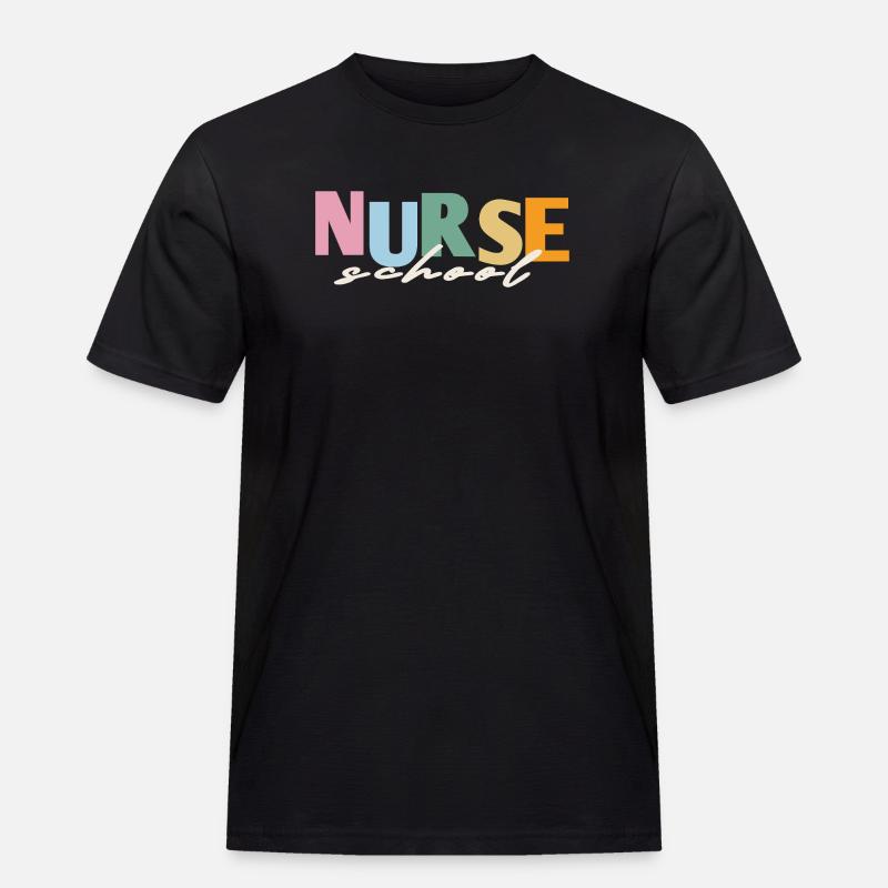 retro krankenschwester schule  - Männer Workwear T-Shirt - Schwarz