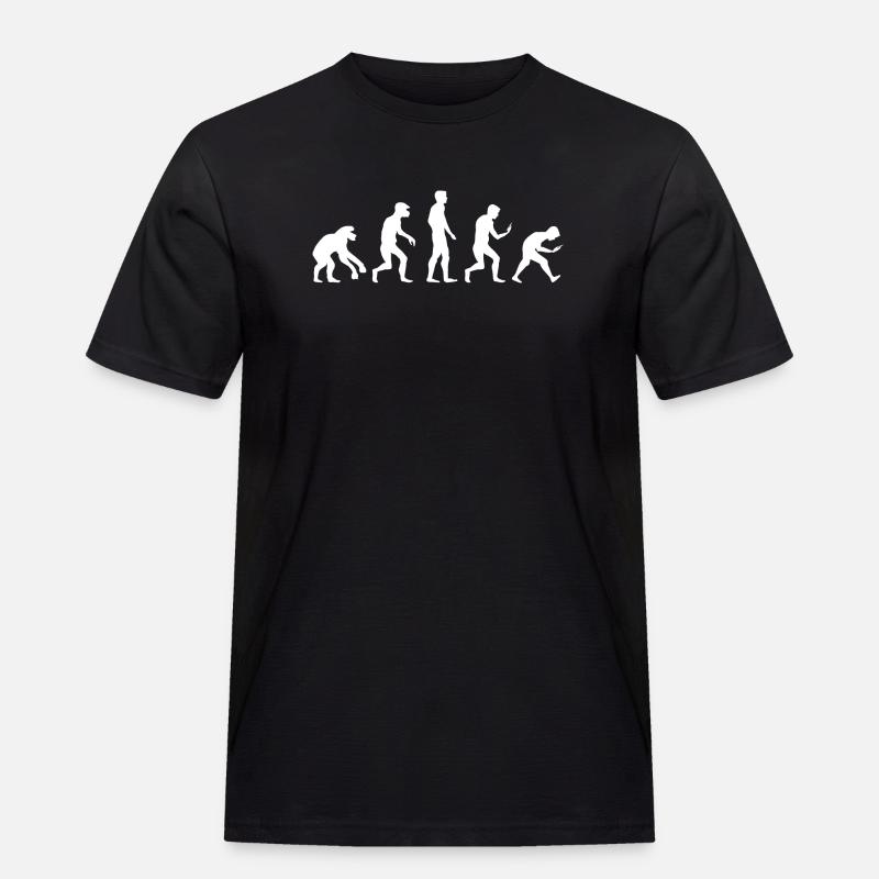 lustige Evolution smartphone handy Sucht Logo - Männer Workwear T-Shirt - Schwarz