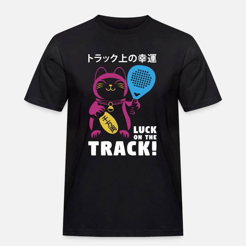 Glücklicher Schläger - Männer Workwear T-Shirt - Schwarz