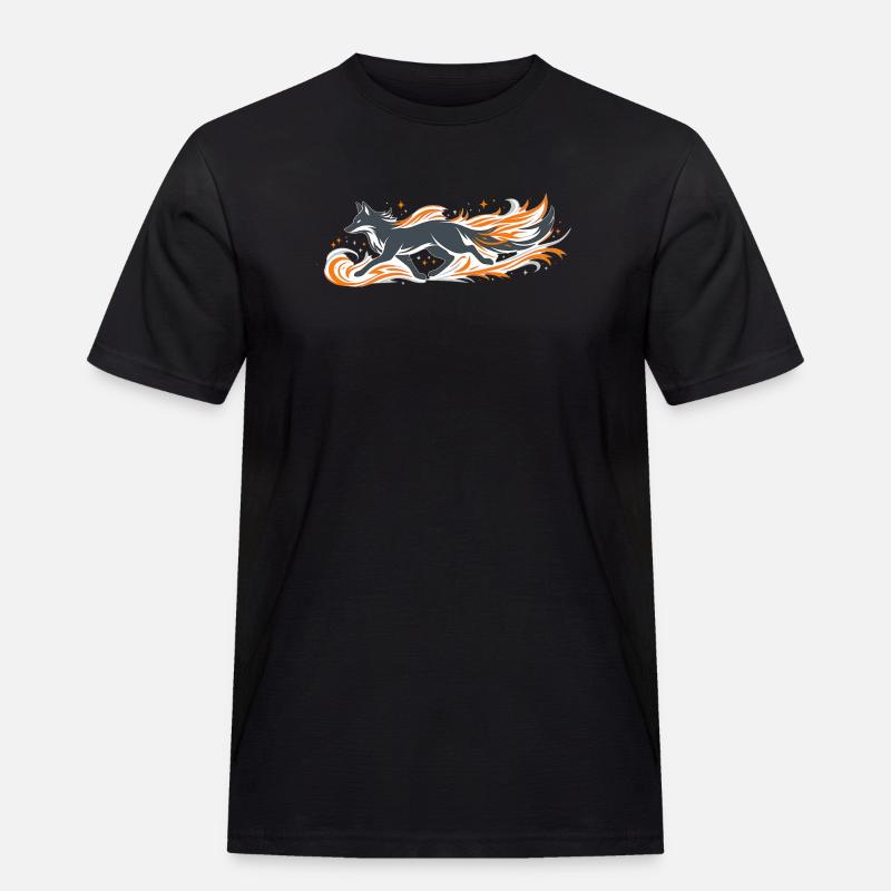Flaming fox in fire flight - Men's Workwear T-Shirt - black