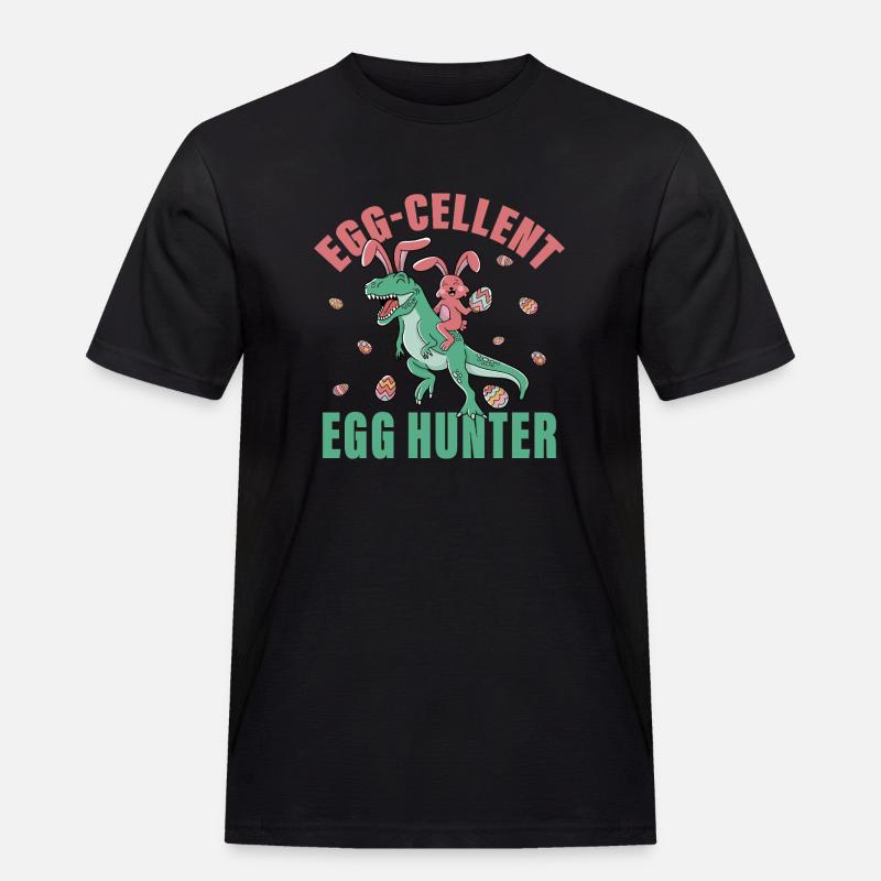 Eier-cellent Eierjäger - Männer Workwear T-Shirt - Schwarz
