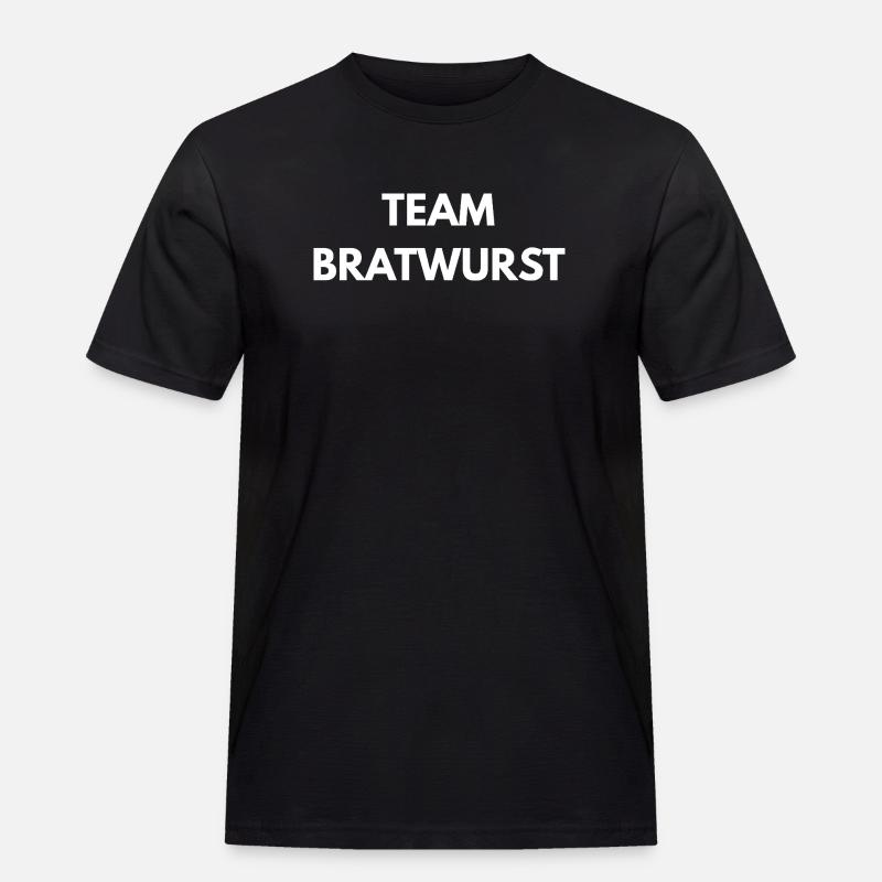 Team Bratwurst – Lustiger Spruch - Männer Workwear T-Shirt - Schwarz