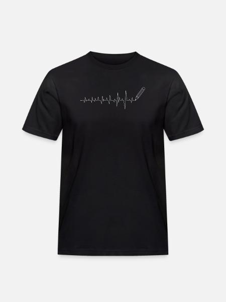 ECG Pencil Line Art - Men's Workwear T-Shirt - black