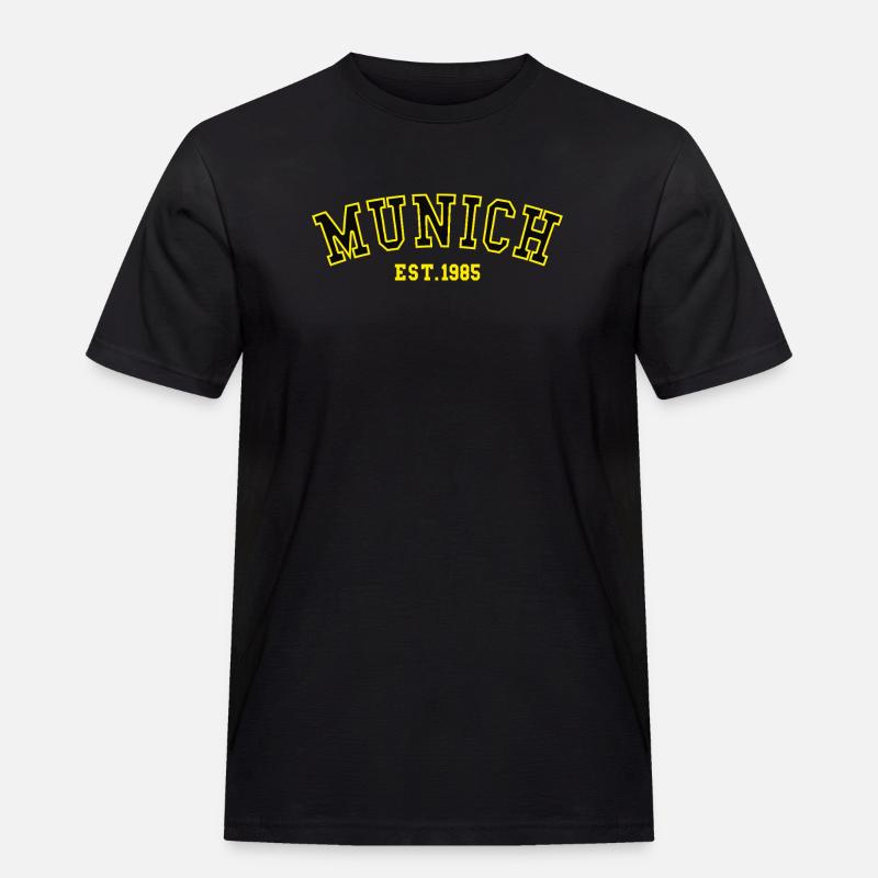 Munich_Est_1985 - Männer Workwear T-Shirt - Schwarz
