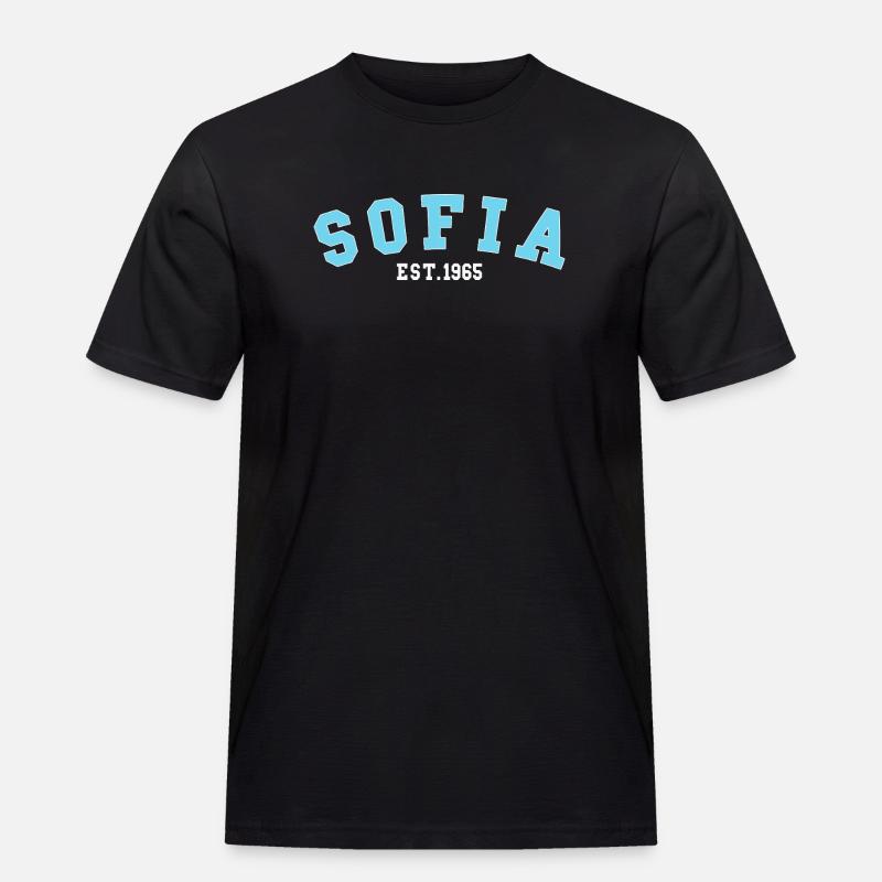 Sofia_Est_1965 - Männer Workwear T-Shirt - Schwarz