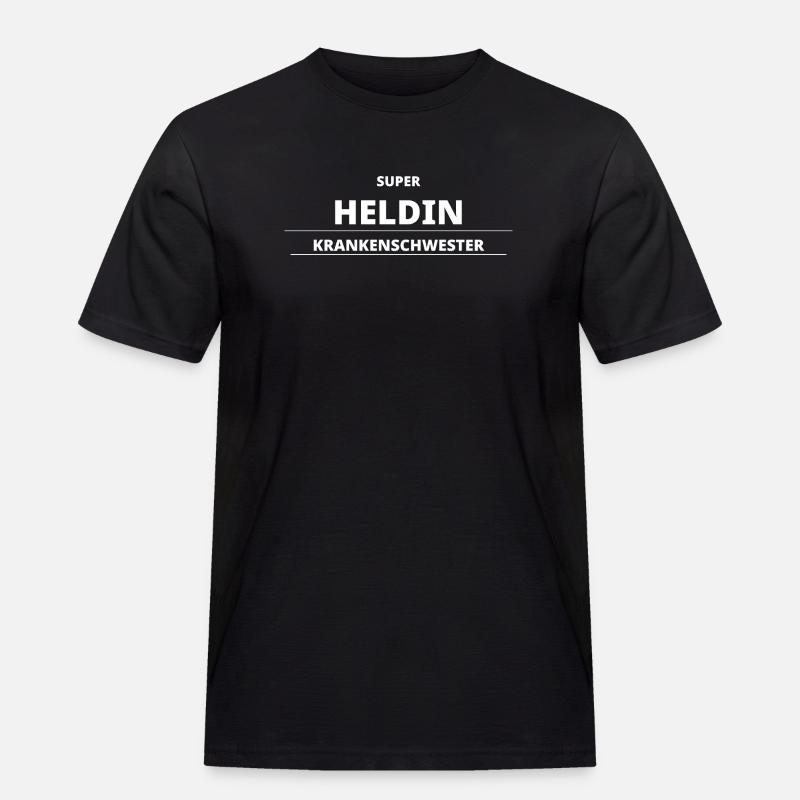 SUPER HELDIN KRANKENSCHWESTER - Männer Workwear T-Shirt - Schwarz
