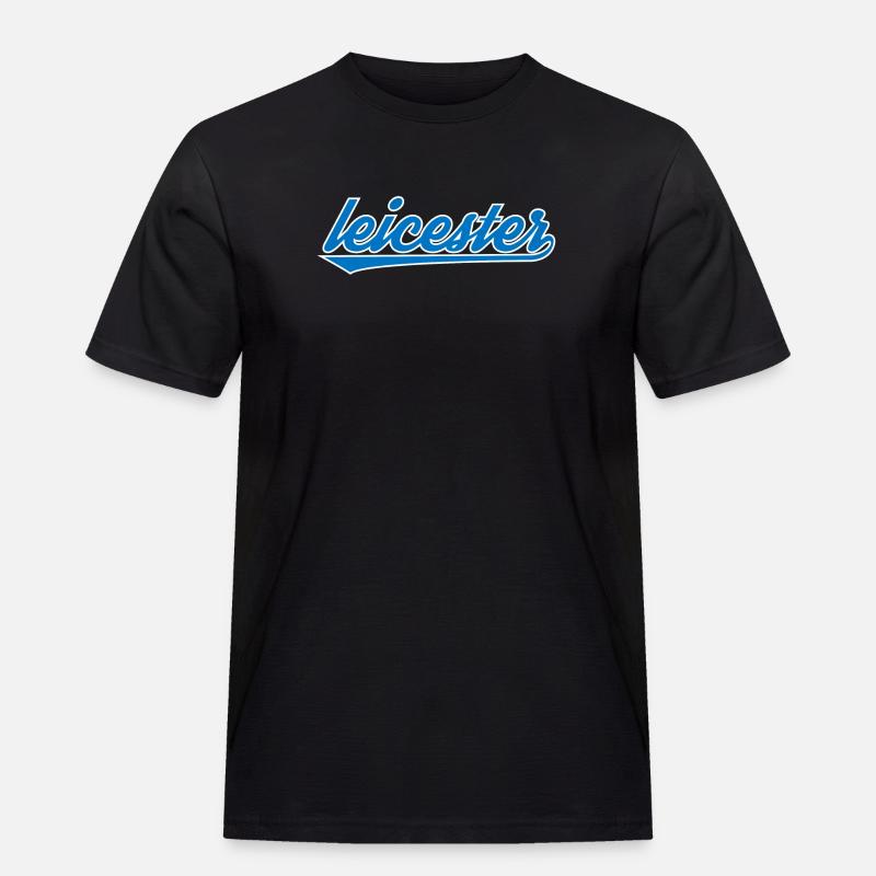 Leicester Blue Script Design - Men's Workwear T-Shirt - black