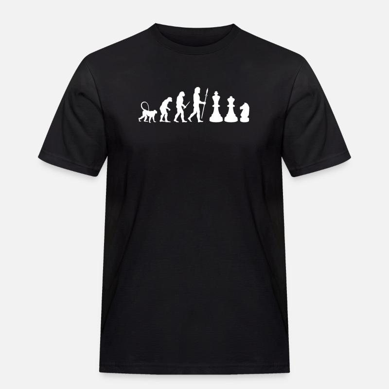 Schach Evolution - Männer Workwear T-Shirt - Schwarz