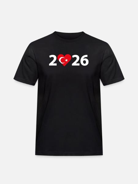 I love Türkei 2026, Urlaub in der Türkei 2026 - Männer Workwear T-Shirt - Schwarz