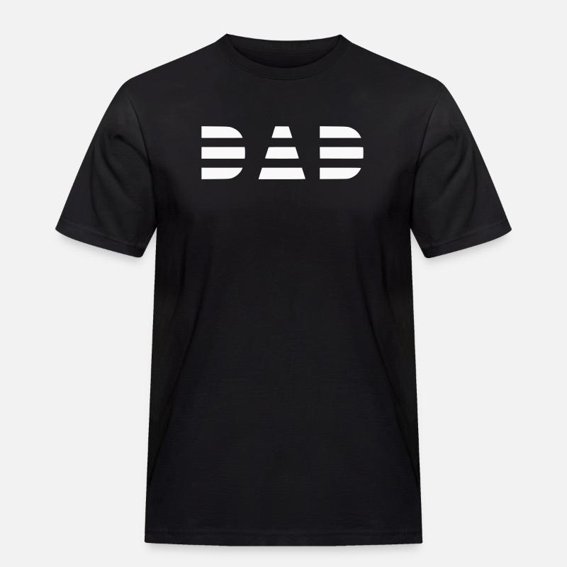 Cooles Dad Logo gestreift - Männer Workwear T-Shirt - Schwarz