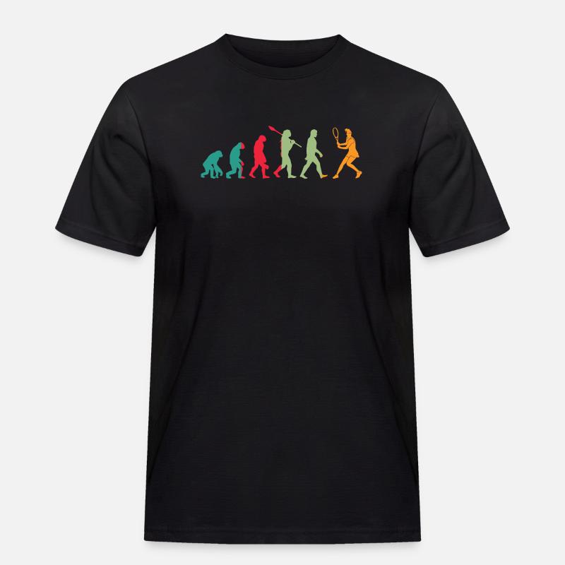 Evolution Tennis Geschenk - Männer Workwear T-Shirt - Schwarz