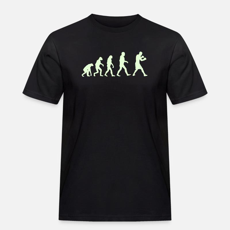 Boxing Evolution logo - Männer Workwear T-Shirt - Schwarz