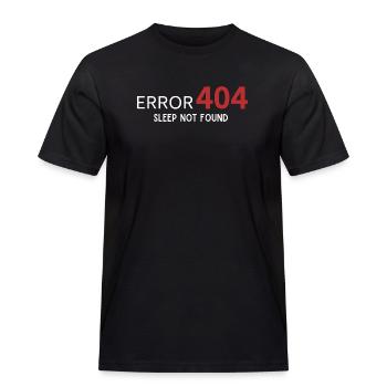 Fehler 404 Schlaf nicht gefunden – Muster für Entwickler - Männer Workwear T-Shirt - Schwarz - Vorne - AI Model Male 178 light (178cm)