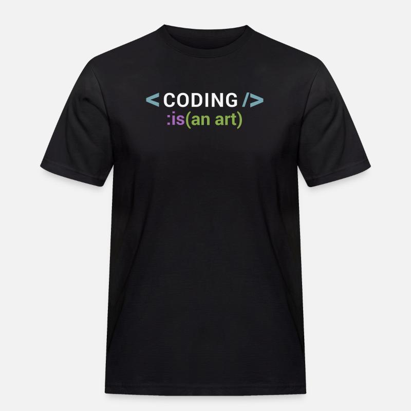 Programmieren ist eine Kunst - Männer Workwear T-Shirt - Schwarz
