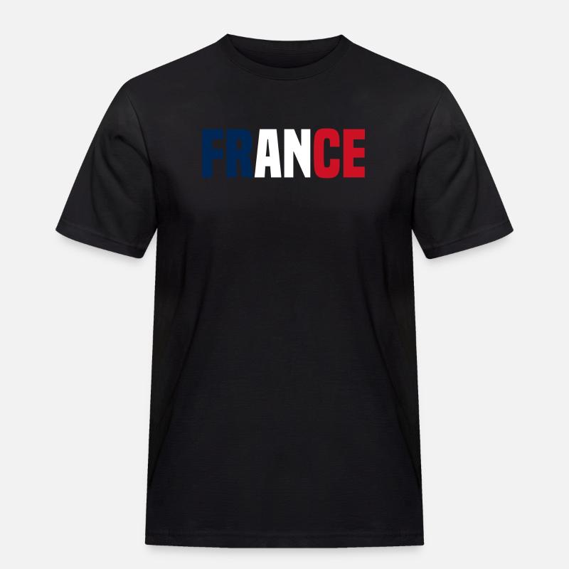 Frankreich - Männer Workwear T-Shirt - Schwarz