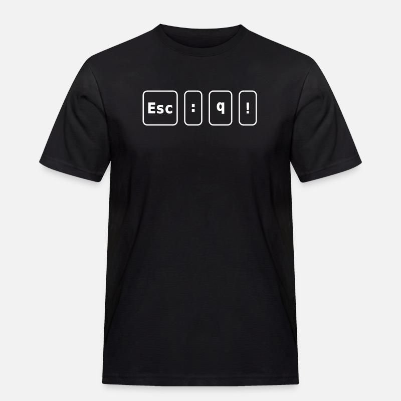 Vim-Escape-Code - Männer Workwear T-Shirt - Schwarz