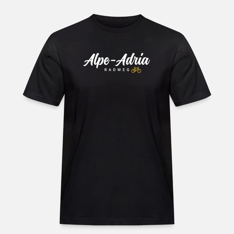 Alpe Adria Radweg - Männer Workwear T-Shirt - Schwarz