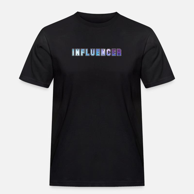 Influencer - Männer Workwear T-Shirt - Schwarz