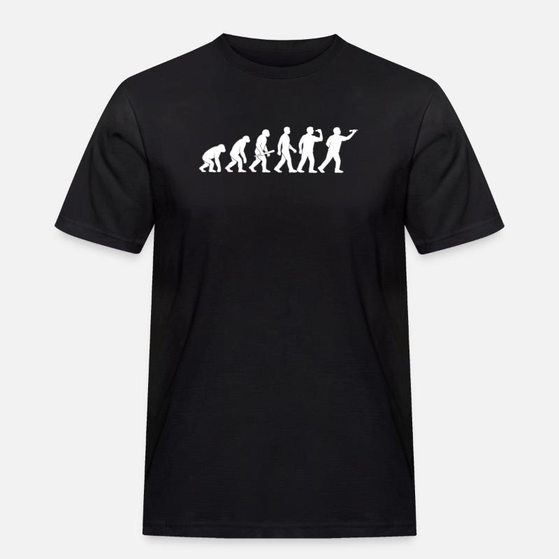 Evolution der Technik - Männer Workwear T-Shirt - Schwarz