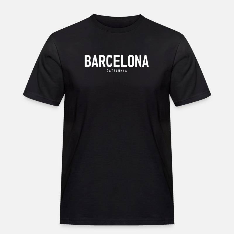 Barcelona Bold Typographic Emblem - Männer Workwear T-Shirt - Schwarz